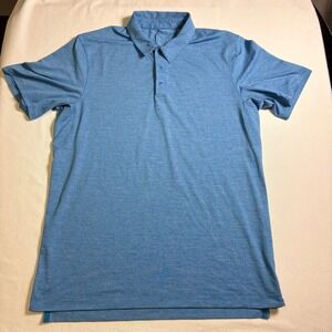 Lululemon Snap Front Performance Short Sleeve Polo, Large, Blue